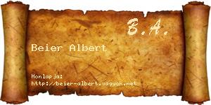 Beier Albert névjegykártya